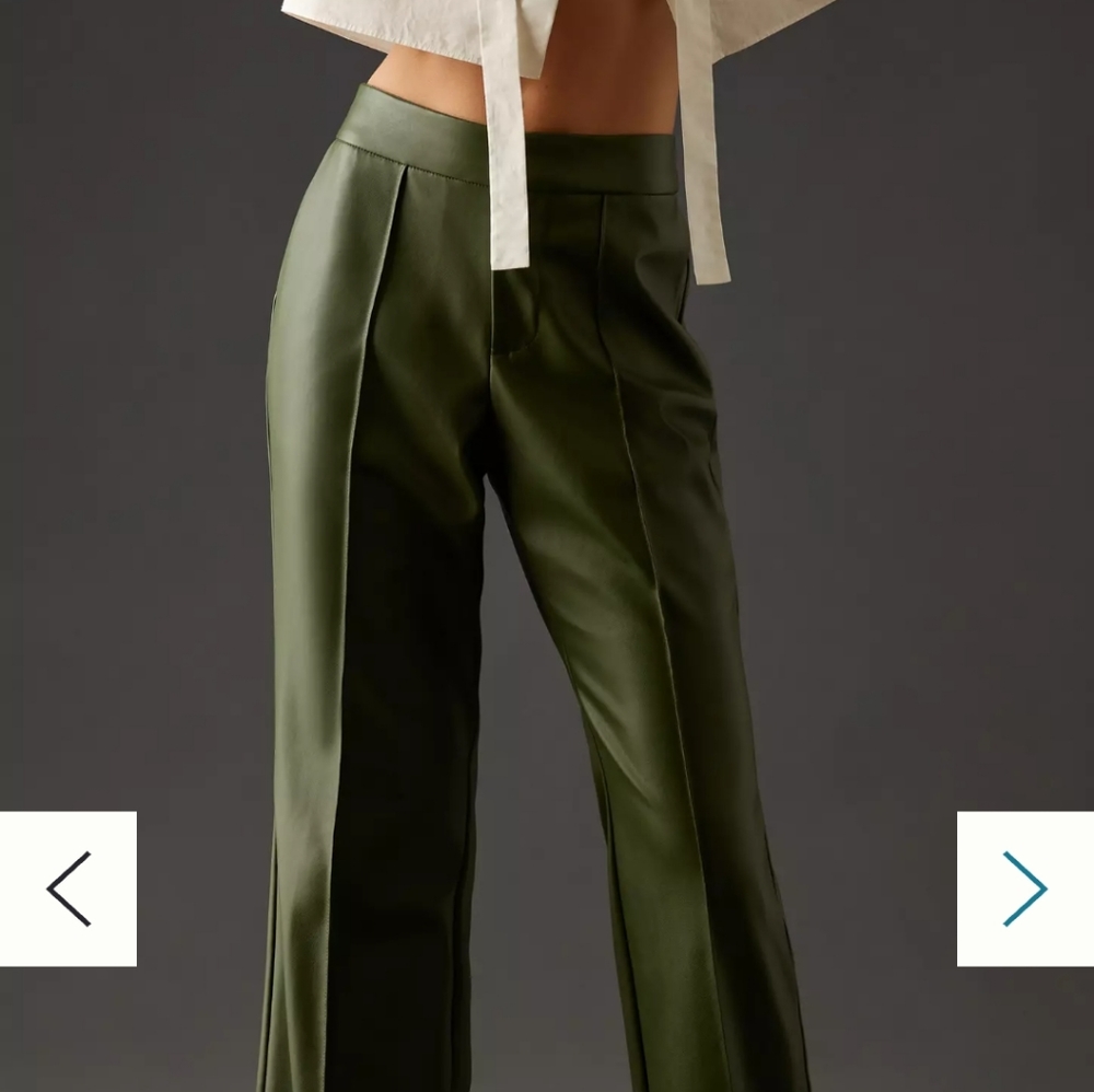 Avec Les Files Green Faux leather pants - Picture 5 of 5